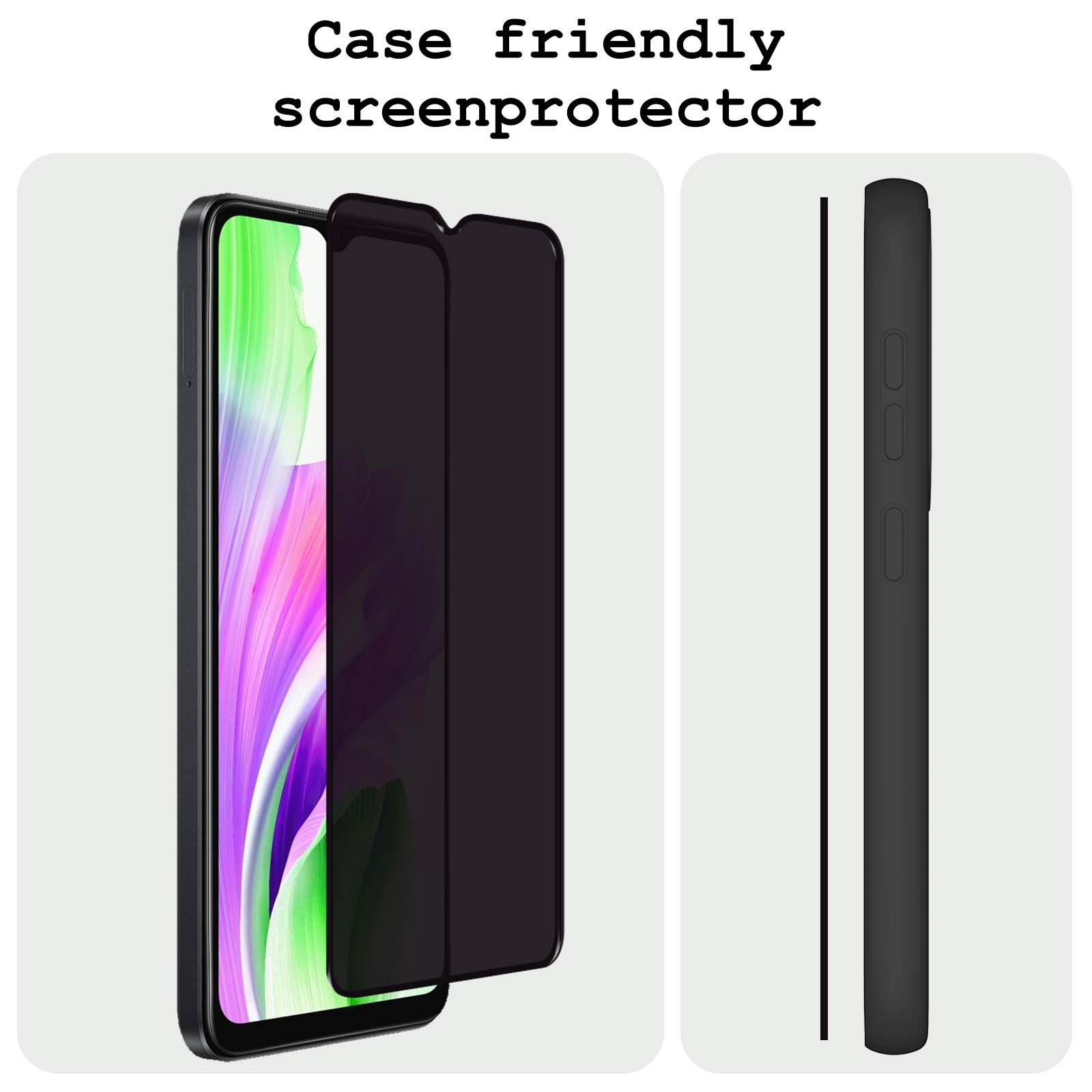 BASEY. Screenprotector Geschikt voor OPPO A18 Screenprotector Privacy Beschermglas - Screenprotector Geschikt voor OPPO A18 Screen Protector Full Screen Privacy - 2 Stuks