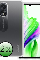 BASEY. Hoes Geschikt voor OPPO A18 Hoesje Siliconen Back Cover Case - Hoesje Geschikt voor OPPO A18 Hoes Cover Hoesje - Transparant - 2 Stuks