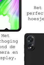 BASEY. Hoes Geschikt voor OPPO A18 Hoesje Siliconen Back Cover Case - Hoesje Geschikt voor OPPO A18 Hoes Cover Hoesje - Zwart - 2 Stuks