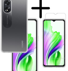 BASEY. BASEY. OPPO A18 Hoesje Siliconen Met Screenprotector - Transparant