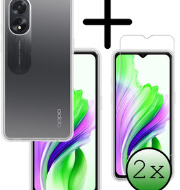 BASEY. BASEY. OPPO A18 Hoesje Siliconen Met 2x Screenprotector - Transparant
