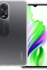 BASEY. Hoes Geschikt voor OPPO A18 Hoesje Siliconen Back Cover Case Met 2x Screenprotector - Hoesje Geschikt voor OPPO A18 Hoes Cover Hoesje - Transparant