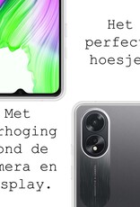 BASEY. Hoes Geschikt voor OPPO A18 Hoesje Siliconen Back Cover Case Met 2x Screenprotector - Hoesje Geschikt voor OPPO A18 Hoes Cover Hoesje - Transparant