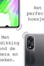 BASEY. Hoes Geschikt voor OPPO A18 Hoesje Shock Proof Case Hoes Siliconen Met Screenprotector - Hoesje Geschikt voor OPPO A18 Hoes Cover Shockproof - Transparant