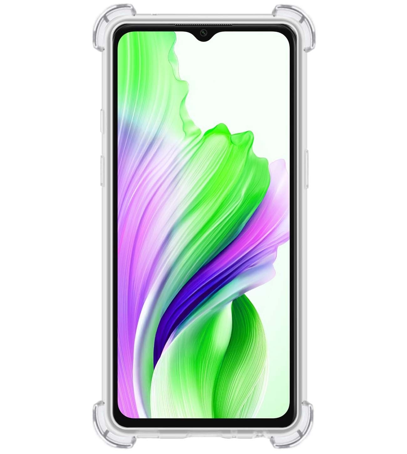 BASEY. Hoes Geschikt voor OPPO A18 Hoesje Shock Proof Case Hoes Siliconen Met 2x Screenprotector - Hoesje Geschikt voor OPPO A18 Hoes Cover Shockproof - Transparant