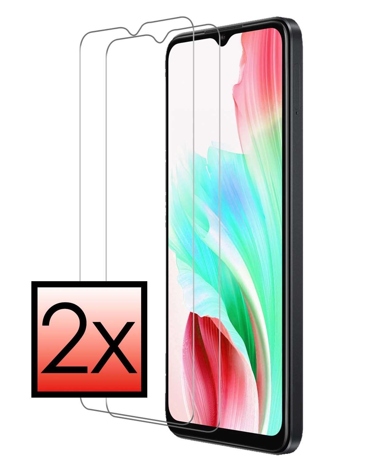 NoXx Screenprotector Geschikt voor OPPO A18 Screenprotector Tempered Glass Gehard Glas Beschermglas - 2x