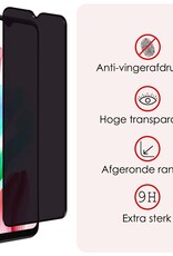 NoXx Screenprotector Geschikt voor OPPO A18 Screenprotector Privacy Tempered Glass Gehard Glas Display Cover - 2x