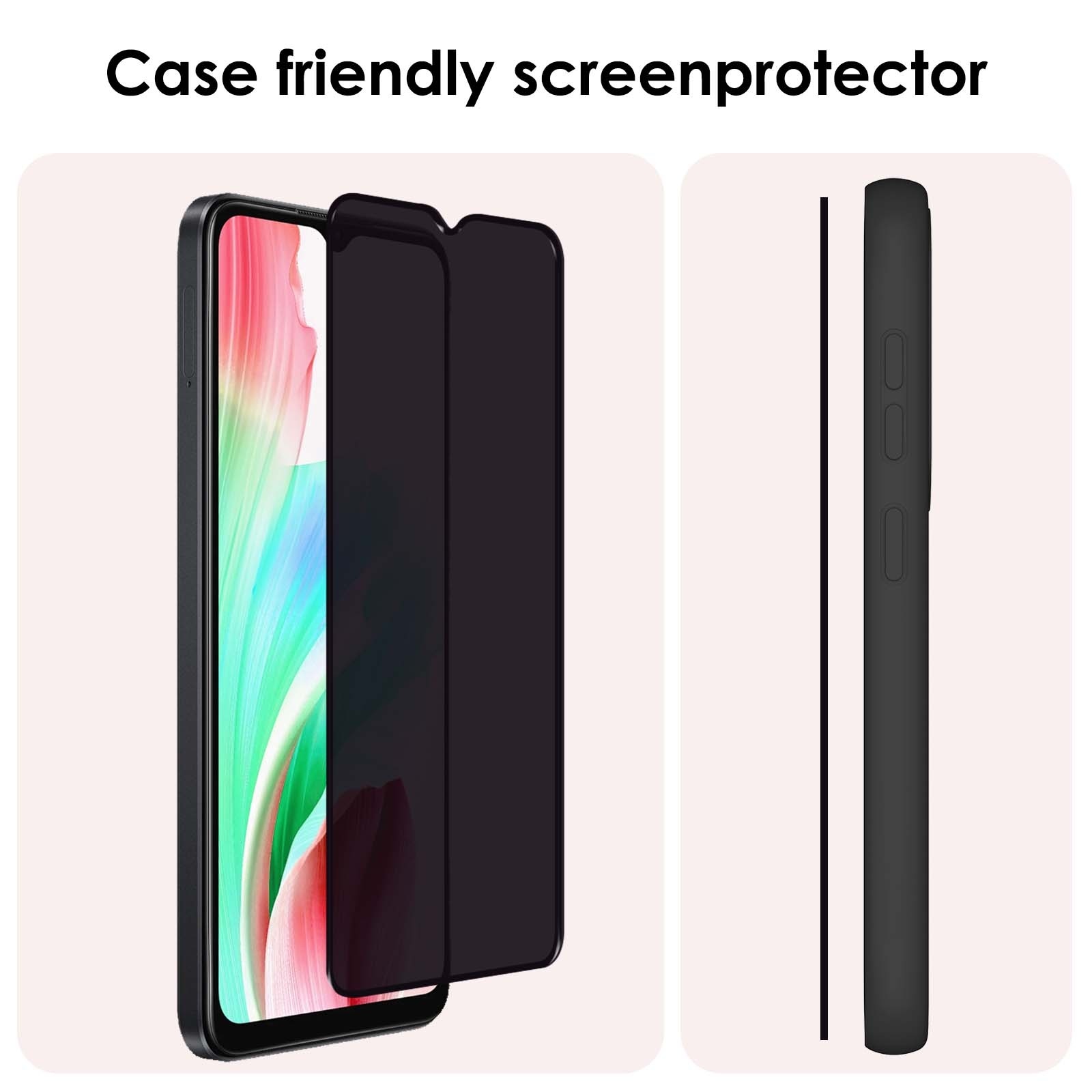 NoXx Screenprotector Geschikt voor OPPO A18 Screenprotector Privacy Tempered Glass Gehard Glas Display Cover - 2x