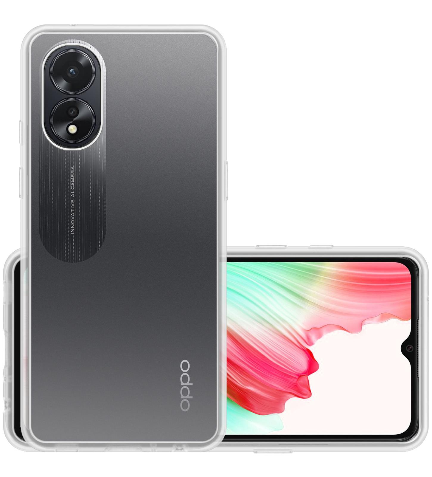 NoXx Hoes Geschikt voor OPPO A18 Hoesje Cover Siliconen Back Case Hoes - Transparant