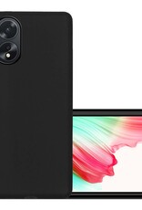 NoXx Hoes Geschikt voor OPPO A18 Hoesje Cover Siliconen Back Case Hoes - Zwart