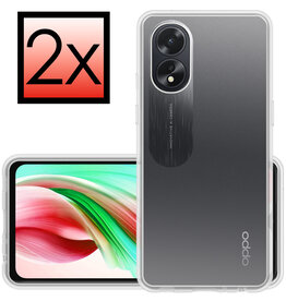 NoXx NoXx OPPO A18 Hoesje Siliconen - Transparant - 2 PACK