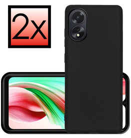NoXx NoXx OPPO A18 Hoesje Siliconen - Zwart - 2 PACK