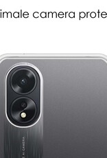 NoXx Hoes Geschikt voor OPPO A18 Hoesje Cover Siliconen Back Case Hoes Met Screenprotector - Transparant