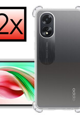NoXx Hoes Geschikt voor OPPO A18 Hoesje Siliconen Cover Shock Proof Back Case Shockproof Hoes - Transparant - 2x