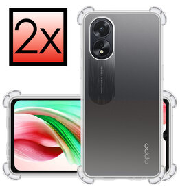 NoXx NoXx OPPO A18 Hoesje Shockproof - Transparant - 2 PACK