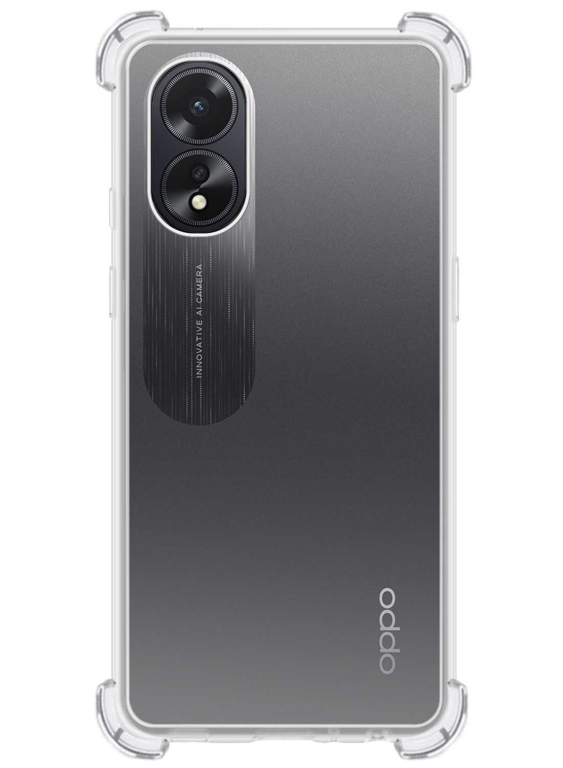 NoXx Hoes Geschikt voor OPPO A18 Hoesje Siliconen Cover Shock Proof Back Case Shockproof Hoes Met Screenprotector - Transparant