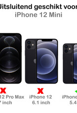 NoXx Hoes Geschikt voor iPhone 12 Mini Hoesje Cover Siliconen Back Case Hoes - Wit
