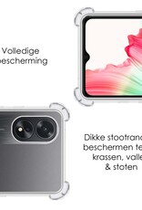 NoXx Hoes Geschikt voor OPPO A18 Hoesje Siliconen Cover Shock Proof Back Case Shockproof Hoes Met 2x Screenprotector - Transparant