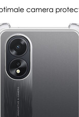 NoXx Hoes Geschikt voor OPPO A18 Hoesje Siliconen Cover Shock Proof Back Case Shockproof Hoes Met 2x Screenprotector - Transparant