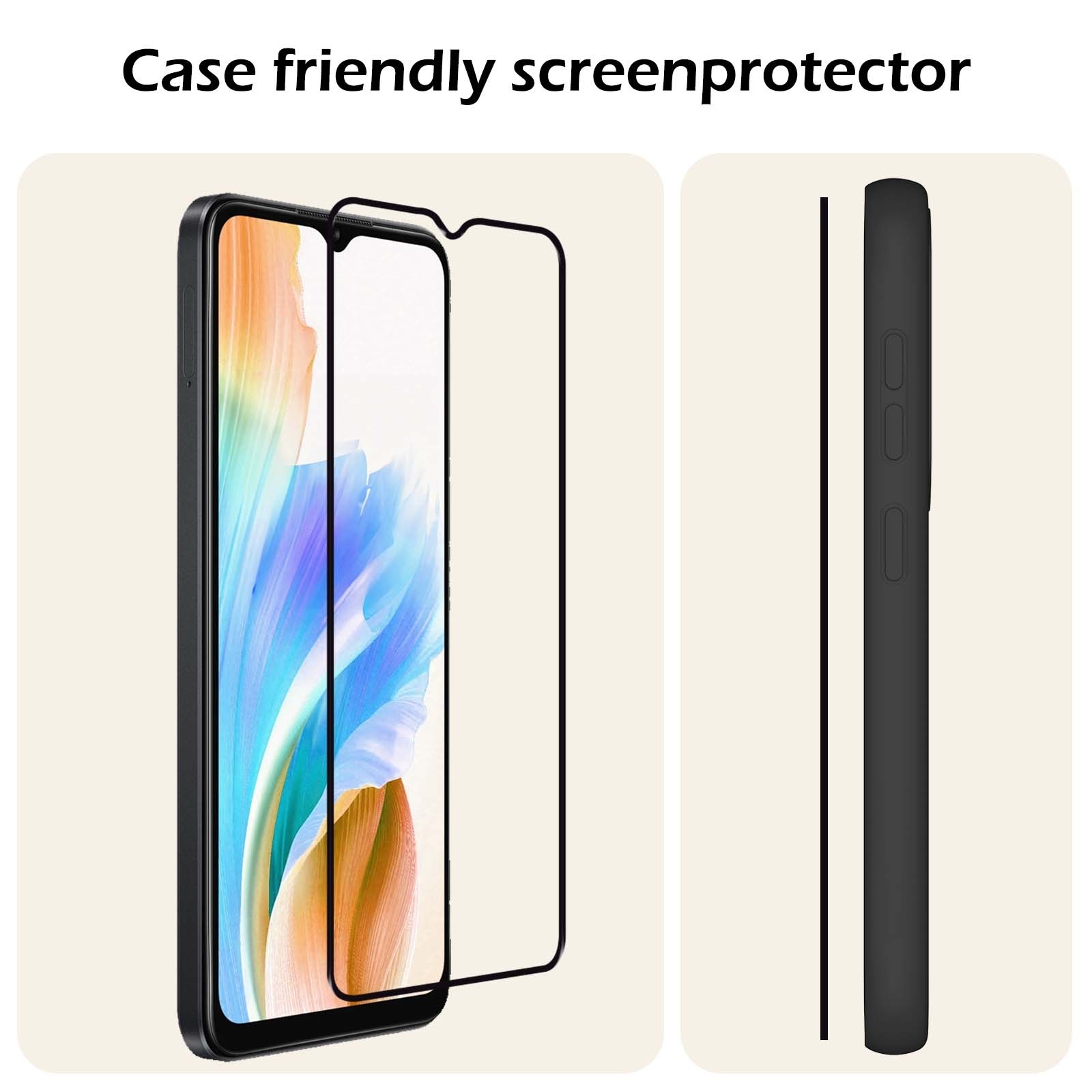Nomfy Screenprotector Geschikt voor OPPO A18 Screenprotector Bescherm Glas - Screenprotector Geschikt voor OPPO A18 Screen Protector Tempered Glass Full Screen Full Cover