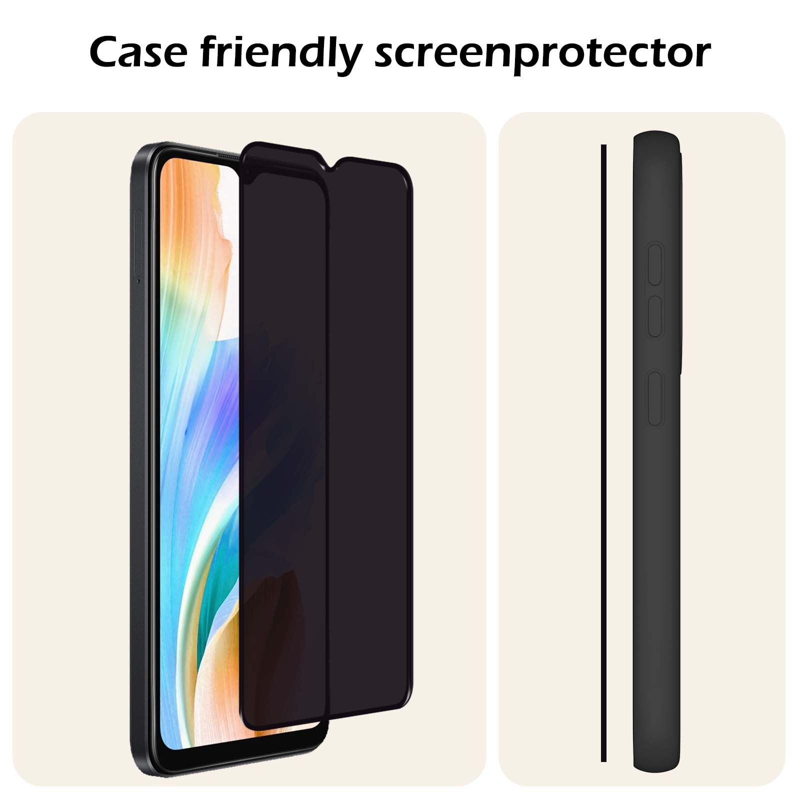 Nomfy Screenprotector Geschikt voor OPPO A18 Screenprotector Privacy Bescherm Glas - Screenprotector Geschikt voor OPPO A18 Privacy Screenprotector Tempered Glass