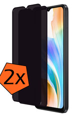 Nomfy Screenprotector Geschikt voor OPPO A18 Screenprotector Privacy Bescherm Glas - Screenprotector Geschikt voor OPPO A18 Privacy Screenprotector Tempered Glass - 2 PACK
