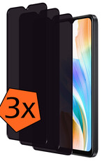 Nomfy Screenprotector Geschikt voor OPPO A18 Screenprotector Privacy Bescherm Glas - Screenprotector Geschikt voor OPPO A18 Privacy Screenprotector Tempered Glass - 3 PACK