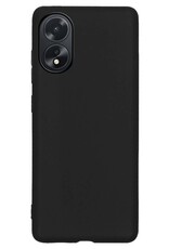 Nomfy Hoesje Geschikt voor OPPO A18 Hoesje Siliconen Cover Case - Hoes Geschikt voor OPPO A18 Hoes Back Case - Zwart