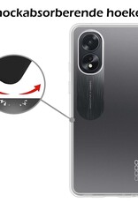 Nomfy Hoesje Geschikt voor OPPO A18 Hoesje Siliconen Cover Case Met 2x Screenprotector - Hoes Geschikt voor OPPO A18 Hoes Back Case - Transparant