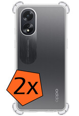 Nomfy Hoesje Geschikt voor OPPO A18 Hoesje Shock Proof Cover Case Shockproof - Hoes Geschikt voor OPPO A18 Hoes Siliconen Back Case - Transparant - 2 PACK