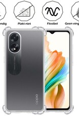Nomfy Hoesje Geschikt voor OPPO A18 Hoesje Shock Proof Cover Case Shockproof Met Screenprotector - Hoes Geschikt voor OPPO A18 Hoes Siliconen Back Case - Transparant