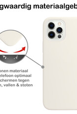 BASEY. Hoes Geschikt voor iPhone 12 Pro Max Hoesje Siliconen Back Cover Case - Hoesje Geschikt voor iPhone 12 Pro Max Hoes Cover Hoesje - Wit