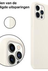 BASEY. Hoes Geschikt voor iPhone 12 Pro Max Hoesje Siliconen Back Cover Case - Hoesje Geschikt voor iPhone 12 Pro Max Hoes Cover Hoesje - Wit