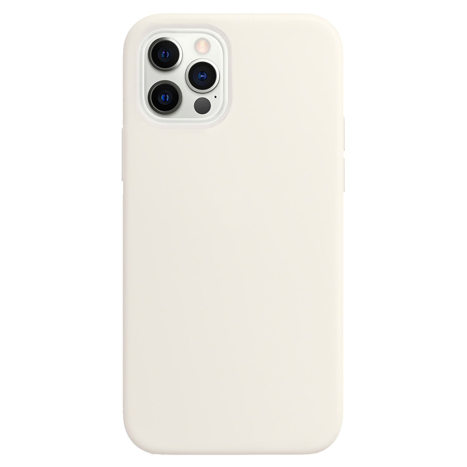 BASEY. Hoes Geschikt voor iPhone 12 Pro Max Hoesje Siliconen Back Cover Case - Hoesje Geschikt voor iPhone 12 Pro Max Hoes Cover Hoesje - Wit
