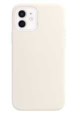 BASEY. Hoes Geschikt voor iPhone 12 Hoesje Siliconen Back Cover Case - Hoesje Geschikt voor iPhone 12 Hoes Cover Hoesje - Wit - 2 Stuks