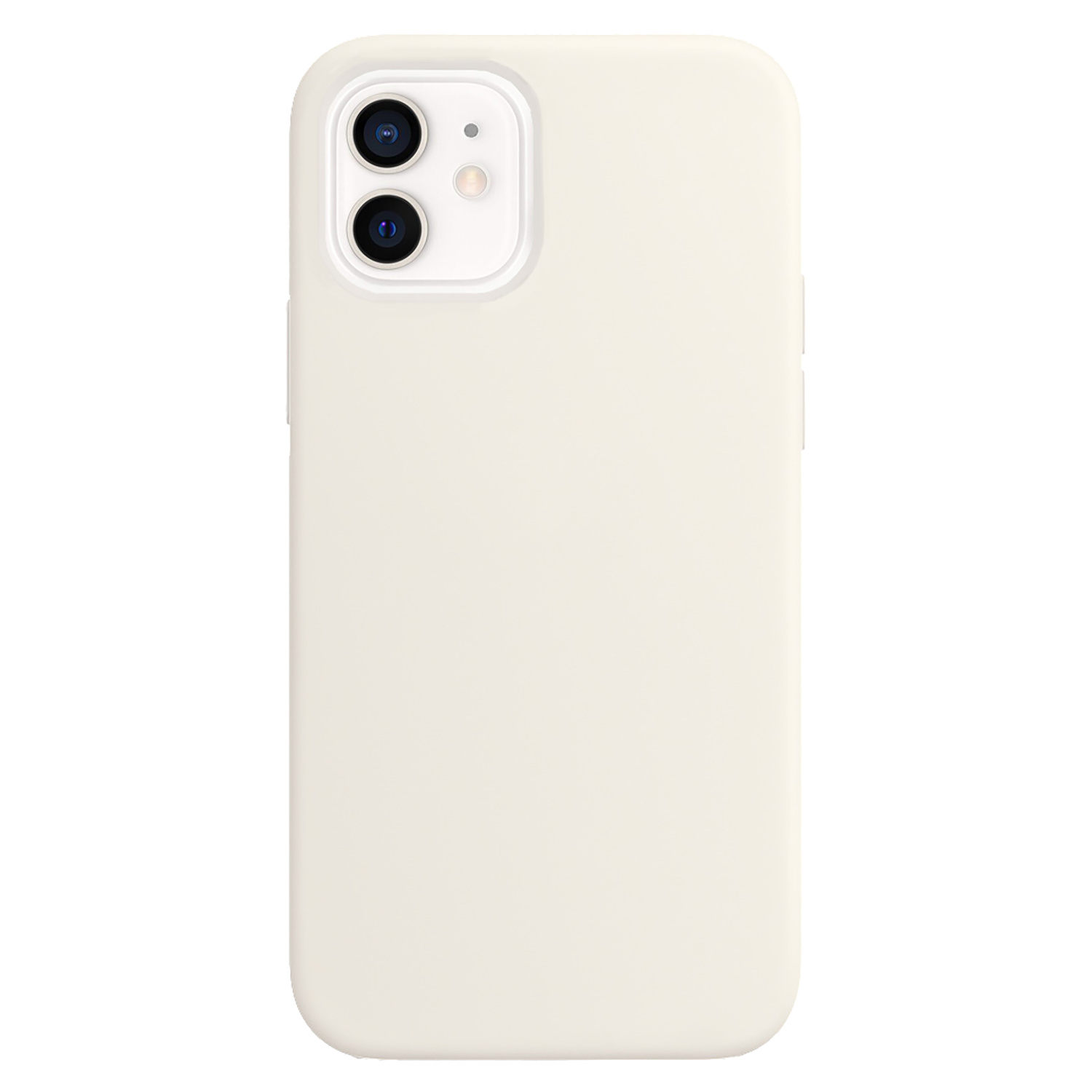 BASEY. Hoes Geschikt voor iPhone 12 Hoesje Siliconen Back Cover Case - Hoesje Geschikt voor iPhone 12 Hoes Cover Hoesje - Wit - 2 Stuks