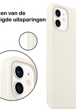 BASEY. Hoes Geschikt voor iPhone 12 Hoesje Siliconen Back Cover Case - Hoesje Geschikt voor iPhone 12 Hoes Cover Hoesje - Wit