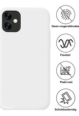 BASEY. Hoes Geschikt voor iPhone 12 Mini Hoesje Siliconen Back Cover Case - Hoesje Geschikt voor iPhone 12 Mini Hoes Cover Hoesje - Wit