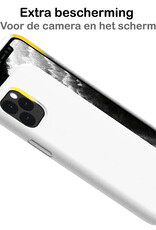BASEY. Hoes Geschikt voor iPhone 11 Pro Max Hoesje Siliconen Back Cover Case - Hoesje Geschikt voor iPhone 11 Pro Max Hoes Cover Hoesje - Wit