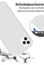 BASEY. Hoes Geschikt voor iPhone 11 Pro Max Hoesje Siliconen Back Cover Case - Hoesje Geschikt voor iPhone 11 Pro Max Hoes Cover Hoesje - Wit