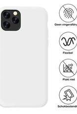 BASEY. Hoes Geschikt voor iPhone 11 Pro Hoesje Siliconen Back Cover Case - Hoesje Geschikt voor iPhone 11 Pro Hoes Cover Hoesje - Wit