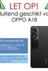 NoXx Hoes Geschikt voor OPPO A18 Hoesje Cover Siliconen Back Case Hoes Met Screenprotector - Zwart