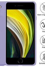 NoXx Hoes Geschikt voor iPhone 8 Hoesje Cover Siliconen Back Case Hoes - Lila - 2x