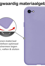 NoXx Hoes Geschikt voor iPhone 7 Hoesje Cover Siliconen Back Case Hoes - Lila - 2x