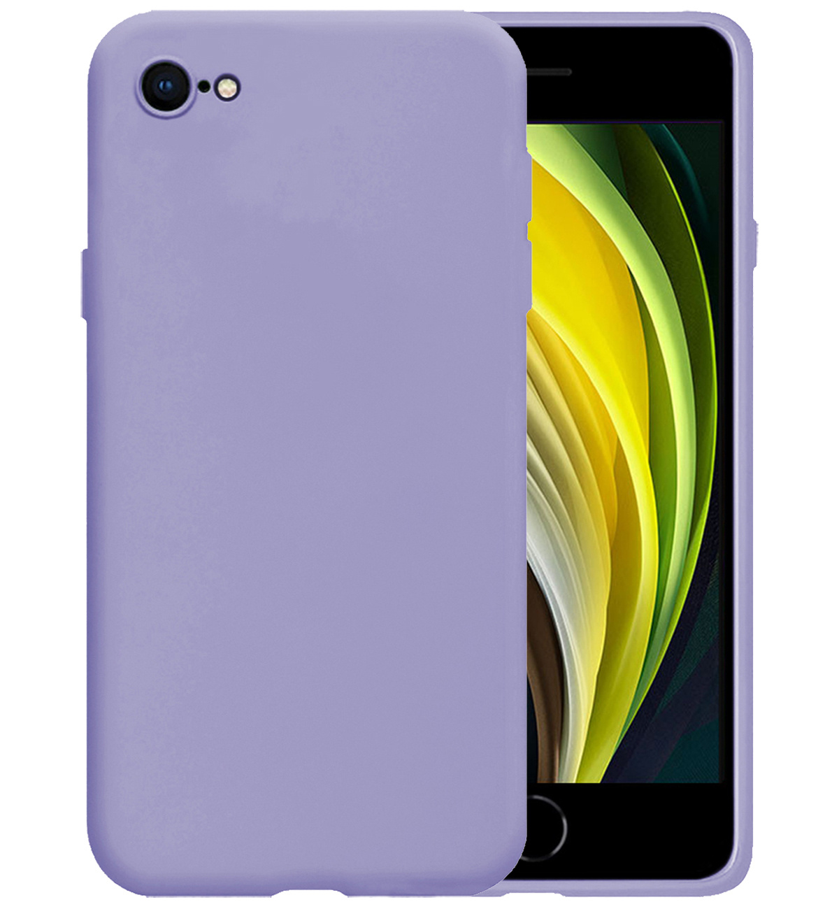 BASEY. Hoes Geschikt voor iPhone 8 Hoesje Siliconen Back Cover Case - Hoesje Geschikt voor iPhone 8 Hoes Cover Hoesje - Lila