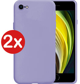 BASEY. BASEY. iPhone 7 Hoesje Siliconen 2 PACK - Lila