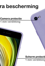 BASEY. Hoes Geschikt voor iPhone 7 Hoesje Siliconen Back Cover Case - Hoesje Geschikt voor iPhone 7 Hoes Cover Hoesje - Lila