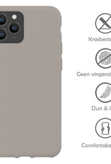 NoXx Hoes Geschikt voor iPhone 11 Pro Max Hoesje Cover Siliconen Back Case Hoes - Grijs - 2x