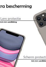 NoXx Hoes Geschikt voor iPhone 11 Pro Max Hoesje Cover Siliconen Back Case Hoes - Grijs - 2x