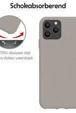 NoXx Hoes Geschikt voor iPhone 11 Pro Max Hoesje Cover Siliconen Back Case Hoes - Grijs - 2x
